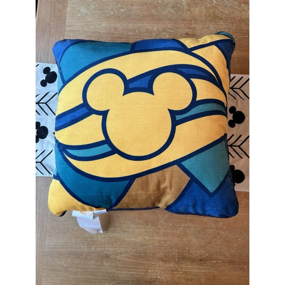 Disney Cruise Line - Colorful Mosaic Collection Throw Pillow DCL Blue Yellow NWT